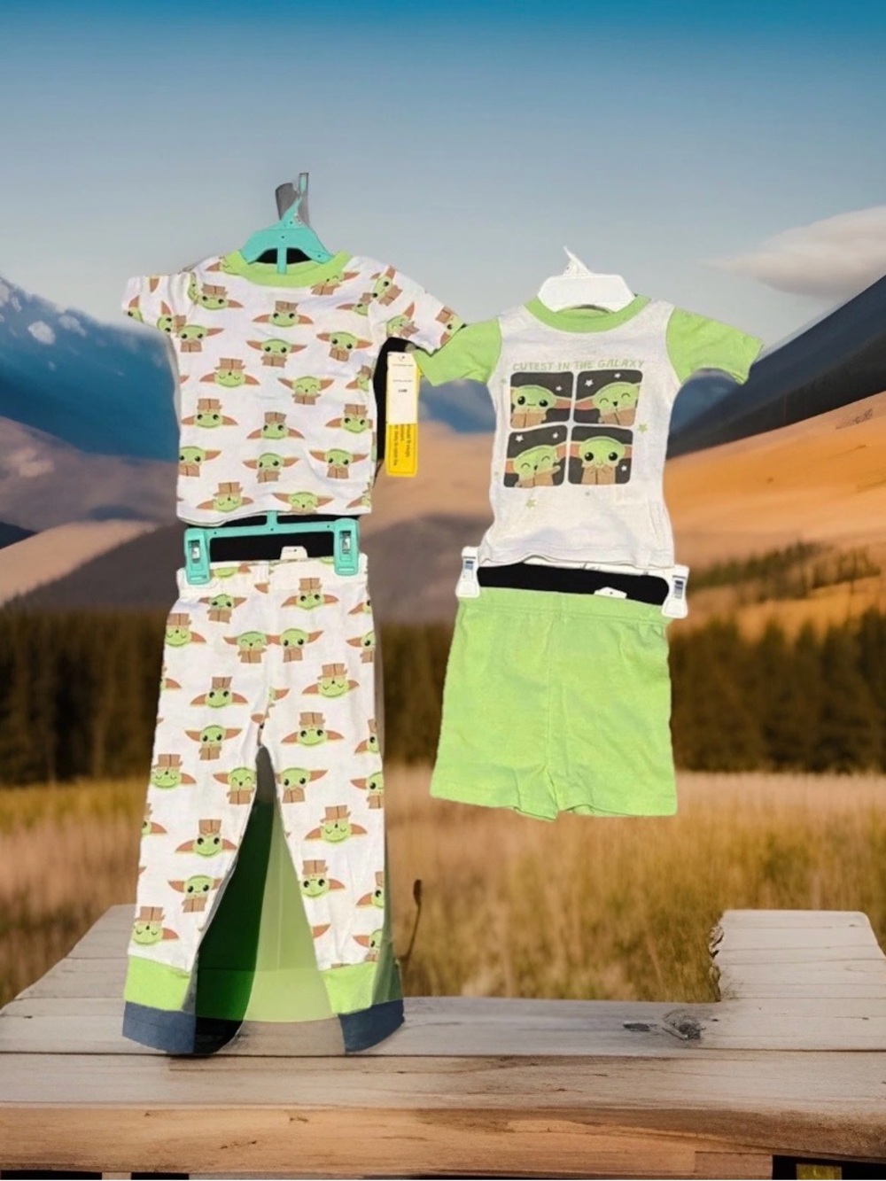 New Star Wars The Mandalorian Baby Yoda 4 Piece Pajama Set Unisex 24 Months